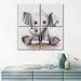 Elephant Stock Elephant Lolli The Baby Elephant On Canvas 4 Pieces Set Canvas in Black | 18 H x 18 W x 1 D in | Wayfair