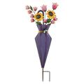 Regal Art & Gift Weather Resistant Metal Plant & Flower Garden Stake Metal in Green/Indigo/Pink | 33 H x 13.5 W x 3.5 D in | Wayfair 13630