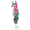 Regal Art & Gift Weather Resistant Metal Garden Stake Metal in Gray/Green/Pink | 32 H x 8 W x 0.25 D in | Wayfair 13478