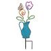 Regal Art & Gift Weather Resistant Metal Plant & Flower Garden Stake - Solar Powered Metal in Blue | 21.25 H x 8 W x 1.75 D in | Wayfair 13463