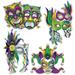 The Beistle Company Foil Mardi Gras Mask Cutouts in Green/Red | 15.25 W x 0.12 D in | Wayfair 53791