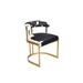 Side Chair - Orren Ellis Emerine 22" Wide Genuine Leather Cowhide Side Chair Genuine Leather in Yellow | 29 H x 22 W x 21.5 D in | Wayfair