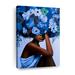 Red Barrel Studio® Girl w/ Blue Floral Hair On Canvas Print Canvas | 24 H x 16 W x 1.25 D in | Wayfair C59E30073FD745009C74DBB92A80783E