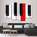 Ebern Designs Piano Key Wall Art Multi Piece Canvas Print On Canvas 4 Pieces Set Metal in Black | 32 H x 52 W x 1.25 D in | Wayfair