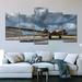 Williston Forge War Airplane Wall Art Multi Piece Canvas Print On Canvas 5 Pieces Set Canvas in Gray | 12 H x 25 W x 1 D in | Wayfair