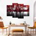 Red Barrel Studio® Pop Lakeside Red Trees On Canvas 4 Pieces Set Metal | 52 H x 32 W x 1.25 D in | Wayfair 7C92E13A753B49C1904FE367F7DED0C5