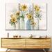 Rosalind Wheeler Sunflower Spectacular On Canvas 3 Pieces Set Canvas | 65 H x 42 W x 1.25 D in | Wayfair 21D734D348394436851F8D4489E6AC3B