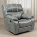 Hokku Designs Lubnah Vegan Leather Swivel Power Recliner Faux Leather in Gray | 41.34 H x 41.34 W x 33.46 D in | Wayfair