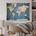 Breakwater Bay Ancient Map of the World IV - World Map Metal Wall Decor Metal in Blue | 16 H x 32 W x 1 D in | Wayfair