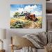 August Grove® Farmhouse Tractor Rural Harmony II - Farmhouse Metal Wall Art Metal in Green/Orange | 12 H x 20 W x 1 D in | Wayfair