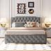 Red Barrel Studio® Lukaus Platform Storage Bed Upholstered/Linen in Gray | 43.3 H x 64.5 W x 83.1 D in | Wayfair AD249DE7C2274A3B88FB8C5369C97A07