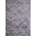 Gray/White 91 x 59 x 0.4 in Area Rug - Orren Ellis Bennacio Geometric Machine Woven Microfiber Area Rug in White/Gray Polyester/Cotton | Wayfair