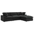 Commix Down Filled Overstuffed 4 Piece Sectional Sofa Set - East End Imports EEI-3356-BLK