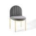 Isla Channel Tufted Performance Velvet Dining Side Chair - East End Imports EEI-3802-GLD-GRY