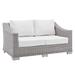 Conway Sunbrella® Outdoor Patio Wicker Rattan Loveseat - East End Imports EEI-3973-LGR-WHI