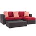 Convene 3 Piece Outdoor Patio Sofa Set - East End Imports EEI-2364-EXP-RED-SET