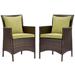 Conduit Outdoor Patio Wicker Rattan Dining Armchair Set of 2 - East End Imports EEI-4030-BRN-PER