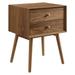 Ember Wood Nightstand With USB Ports - East End Imports EEI-4343-WAL-WAL