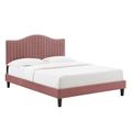 Juniper Channel Tufted Performance Velvet Queen Platform Bed - East End Imports MOD-6741-DUS