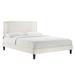 Zahra Channel Tufted Performance Velvet Queen Platform Bed - East End Imports MOD-6974-WHI