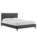 Leah Chevron Tufted Performance Velvet King Platform Bed - East End Imports MOD-7009-CHA