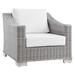 Conway Outdoor Patio Wicker Rattan Armchair - East End Imports EEI-4840-LGR-WHI