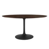 "Lippa 60"" Oval Wood Grain Dining Table - East End Imports EEI-4887-BLK-CHE"