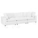 Commix Down Filled Overstuffed Vegan Leather 3-Seater Sofa - East End Imports EEI-4914-WHI