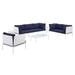 Harmony 8-Piece Sunbrella® Outdoor Patio Aluminum Seating Set - East End Imports EEI-4948-WHI-NAV-SET