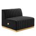 Conjure Channel Tufted Performance Velvet Armless Chair - East End Imports EEI-5504-GLD-BLK