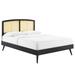 Sierra Cane and Wood Queen Platform Bed With Splayed Legs - East End Imports MOD-6376-BLK