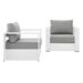 Tahoe Outdoor Patio Powder-Coated Aluminum 2-Piece Armchair Set - East End Imports EEI-5751-WHI-GRY