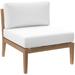 Clearwater Outdoor Patio Teak Wood Armless Chair - East End Imports EEI-5856-GRY-WHI