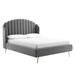 Lana Queen Performance Velvet Wingback Platform Bed - East End Imports MOD-6282-GRY