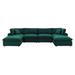 Commix Down Filled Overstuffed Performance Velvet 6-Piece Sectional Sofa - East End Imports EEI-4821-GRN