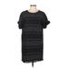 Trafaluc by Zara Casual Dress - Mini Crew Neck Short sleeves: Black Print Dresses - Women's Size Medium