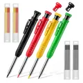 Solid Mechanical Carpenter Pencil with Sharpener Set Marker Refill Marking Tool for Carpenter