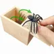 Halloween Fun Happy Joke Boxes Rubber Spider Prank Happy Box Handcrafted Wooden Spider Box Spider