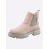 Stiefelette HEINE, Damen, Gr. 39, rosa (rose), Leder, Veloursleder, modisch, Schuhe
