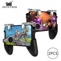 DATA FROG 2 Pack Mobile Controller Trigger Game Fire Button Phone Joystick For PUBG For IPhone 7 8
