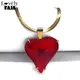 Goth Große Mehrfarben Rot Herz Glas Anhänger Halskette für Frauen Edelstahl Schlange Schlüsselbein