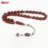 Gemstone Tasbih Natural Brazil Red Agate stone Islamic misbaha bracciale preghiera bead regalo di