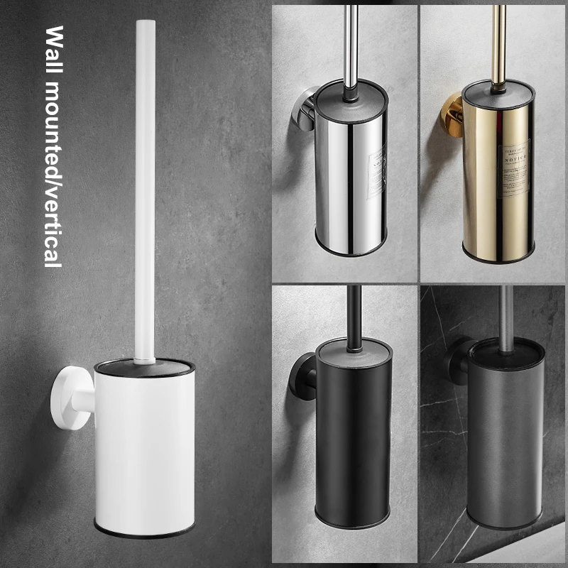 Goldene Wc-bürstenhalter Wand Halterung Haushalt WC Reinigung Werkzeuge Edelstahl Bad Zubehör FR06