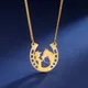 Cazador trend ige goldene Farbe Pferd Mädchen Anhänger Halsketten für Frauen Edelstahl Schmuck