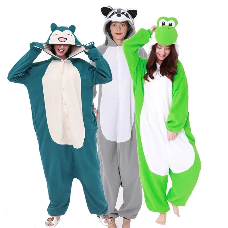St. Patrick's Kostüm Damen-Pyjama, Onesie, Oster-Kigurumi für Erwachsene, Hasen-Cosplay, Yoshi, Ganzkörper-Pyjama, Einteiler-Nachtwäsche Image