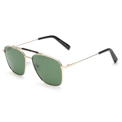 JIM HALO Oversized Square Aviator Sunglasses Men Women, Retro Polarized Metal Frame Shades UV400