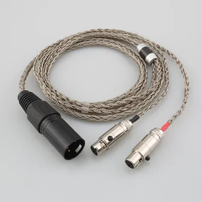 16Core HIFI 4pin occ 2,5 3,5 4,4mm XLR Ausgewogene Kopfhörer Kopfhörer Upgrade Kabel Silber Image