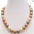 12mm natural multicolor south sea pearl necklace 18 inches Charm Gift Fashion Cultured Classic