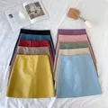 10 Colors PU Leather Mini Skirt Women 2021 New Mini Sexy High Waist Bodycon Above Knee Skirt Pencil