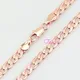 Mens Womens 5mm Width Rose Gold Color Hammer Flat Curb Carve Necklace